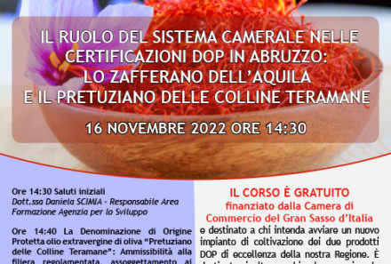 Seminario Tecnico Gratuito: Il ruolo del sistema camerale nelle certificazioni DOP in Abruzzo