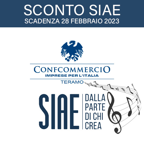 Sconto SIAE – Scadenza 28/02/2023
