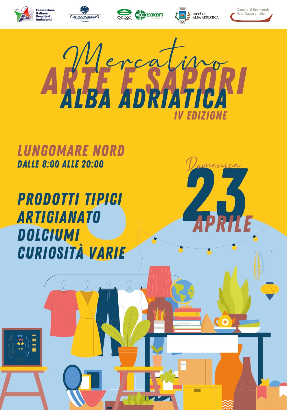 MERCATINO ARTE E SAPORI IV EDIZIONE  Domenica 23 Aprile Alba Adriatica