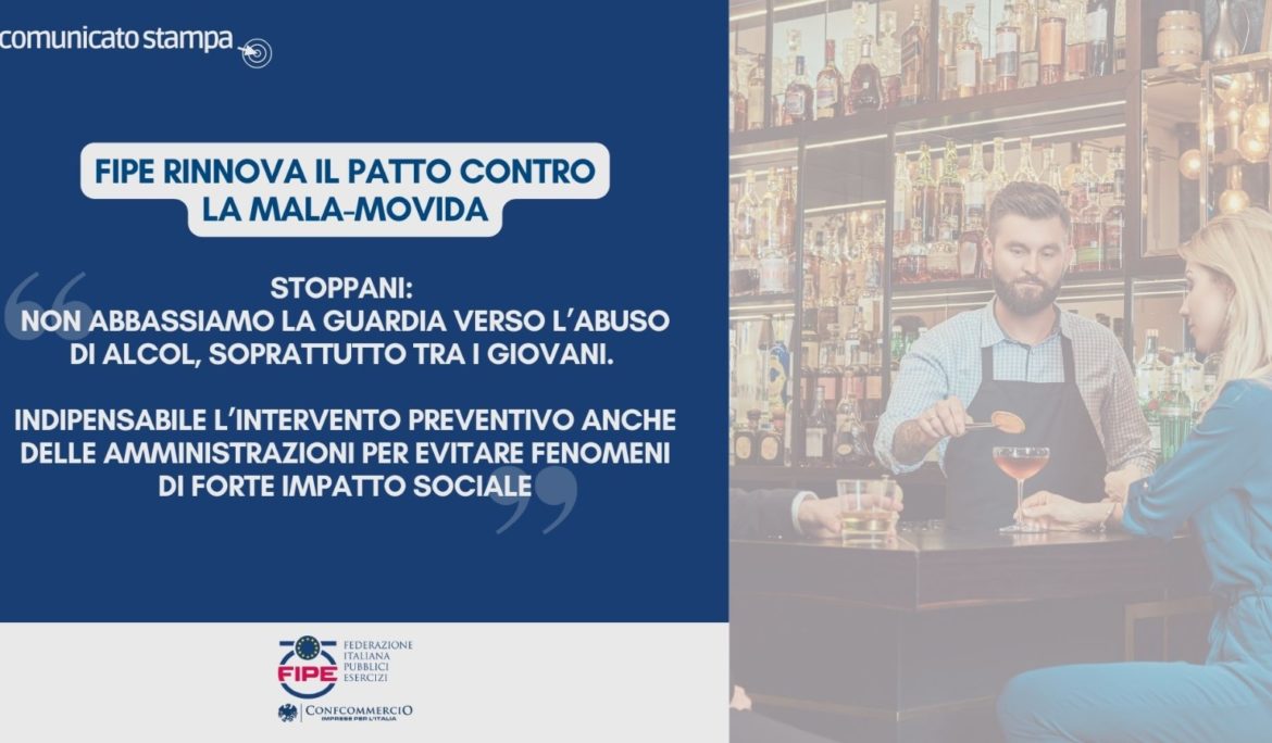 Fipe rinnova il patto contro la mala-movida