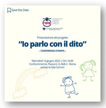 SAVE THE DATE | Conferenza Stampa presentazione progetto | Io Parlo con il Dito