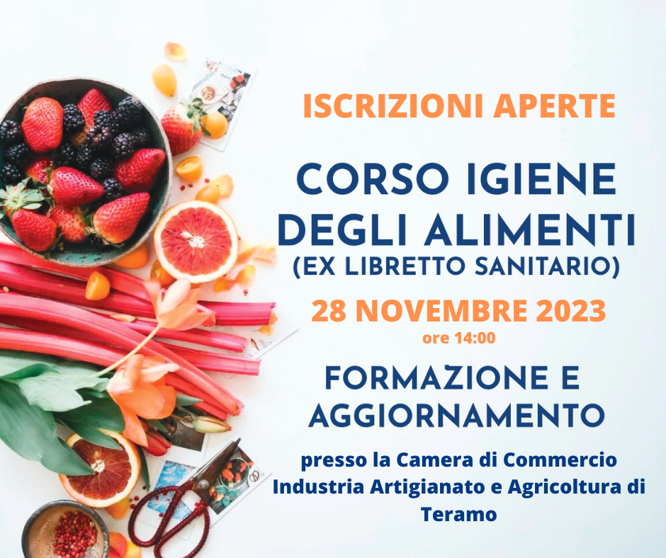 corso igiene degli alimenti ex libretto sanitario 28 novembre 2023