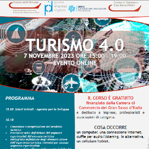 APERTE LE ISCRIZIONI ALSEMINARIO TECNICO GRATUITO: TURISMO 4.0