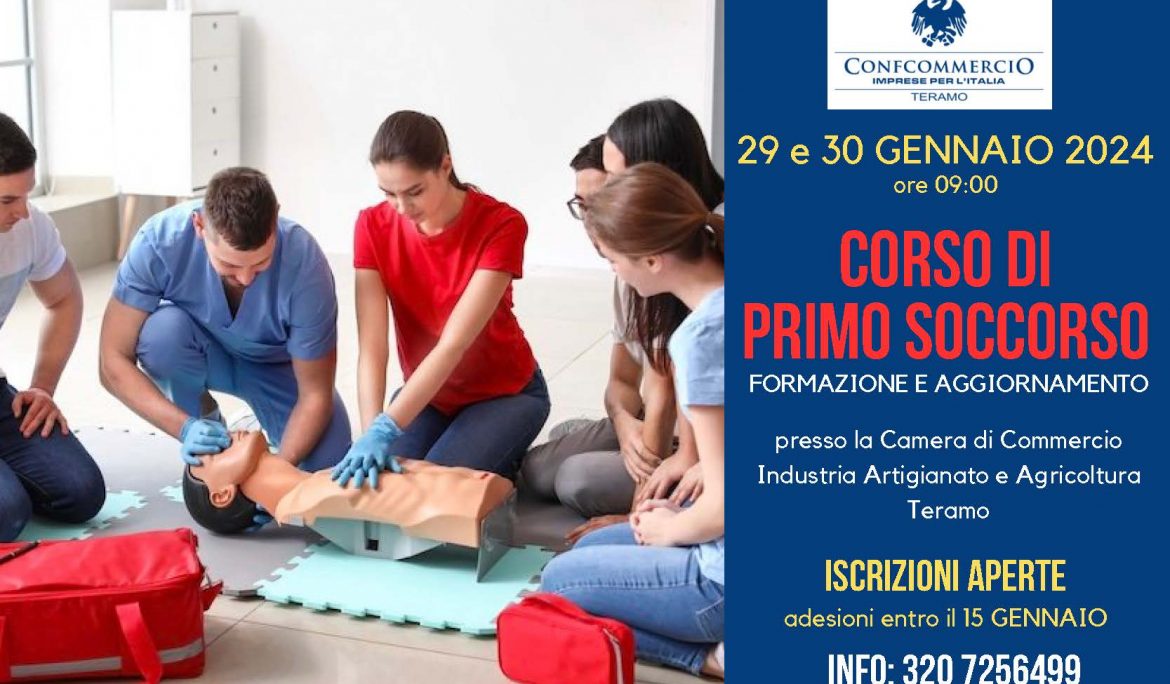 corso di primo soccorso 29 e 30 gennaio 2024