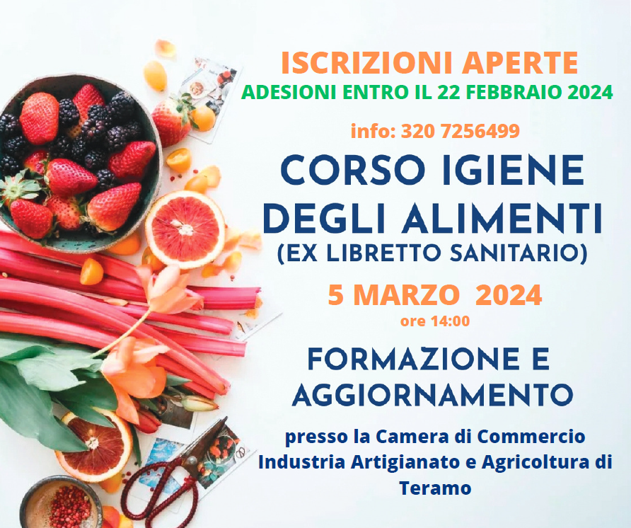 corso igiene degli alimenti ex libretto sanitario 5 marzo 2024