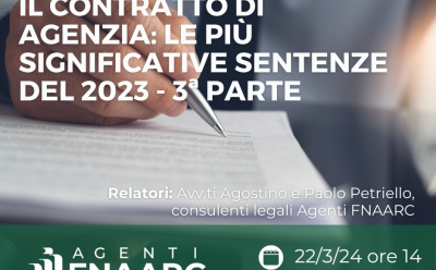 Webinar Agenti FNAARC | Il contratto di agenzia: le più significative sentenze del 2023
