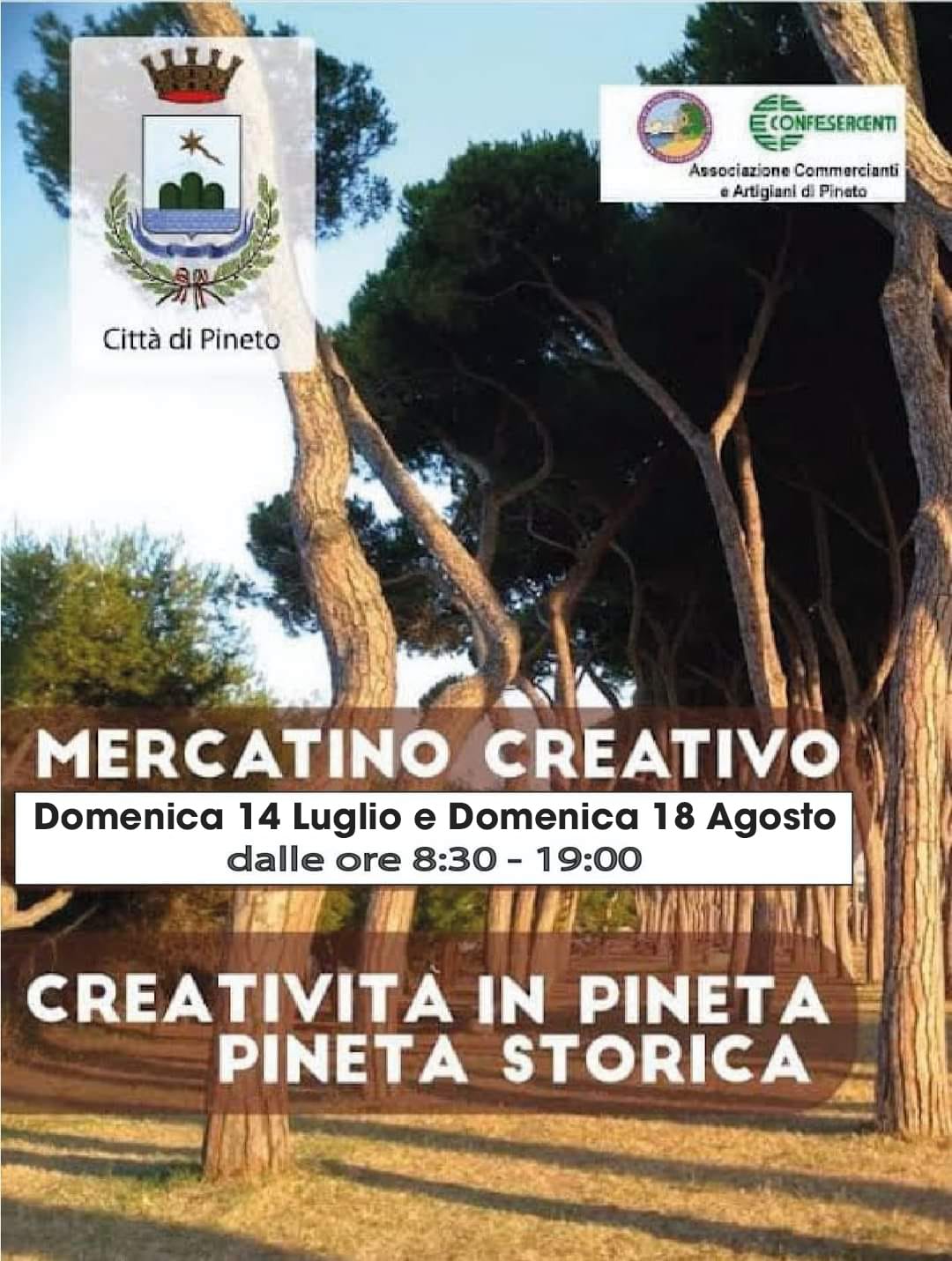 Mercatino creativo Pineto – Domenica 14 Luglio e Domenica 18 Agosto