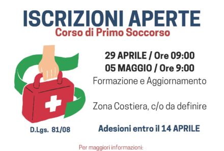 Corso di primo soccorso 2025 – ISCRIZIONI APERTE
