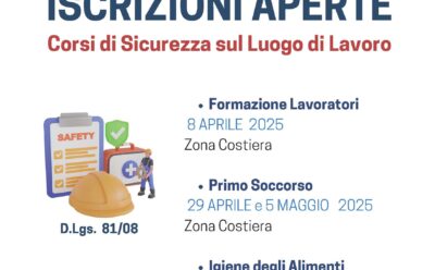 Corsi di Sicurezza sul Luogo di Lavoro – ISCRIZIONI APERTE