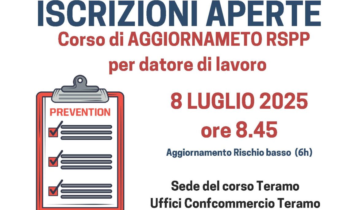 Corso di aggiornamento RSPP – 8 Luglio 2025