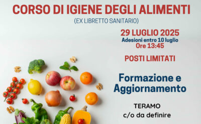corso igiene degli alimenti ex libretto sanitario 29 luglio 2025