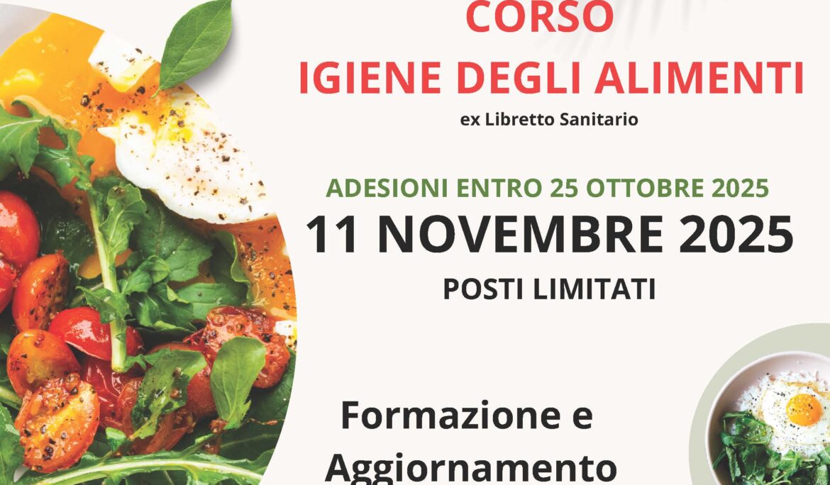 corso igiene degli alimenti ex libretto sanitario 11 novembre 2025