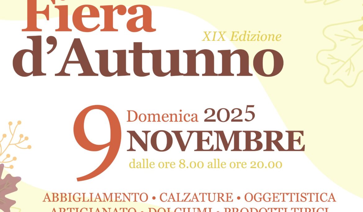 Fiera d’Autunno – Domenica 9 Novembre San Nicolò a Tordino XIX Edizione