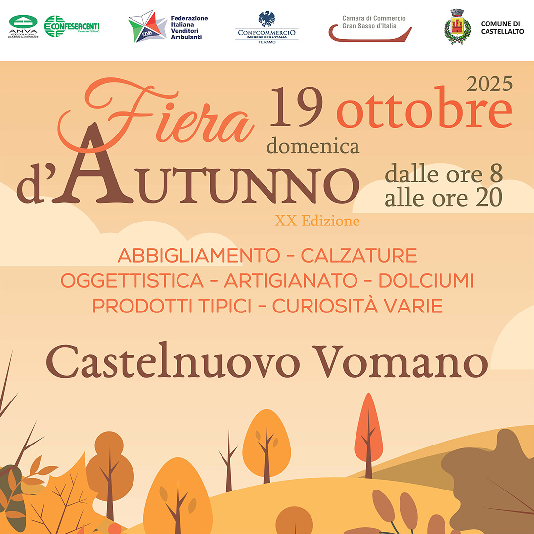 Fiera d’autunno XX Edizione – Castelnuovo Vomano 19 ottobre 2025