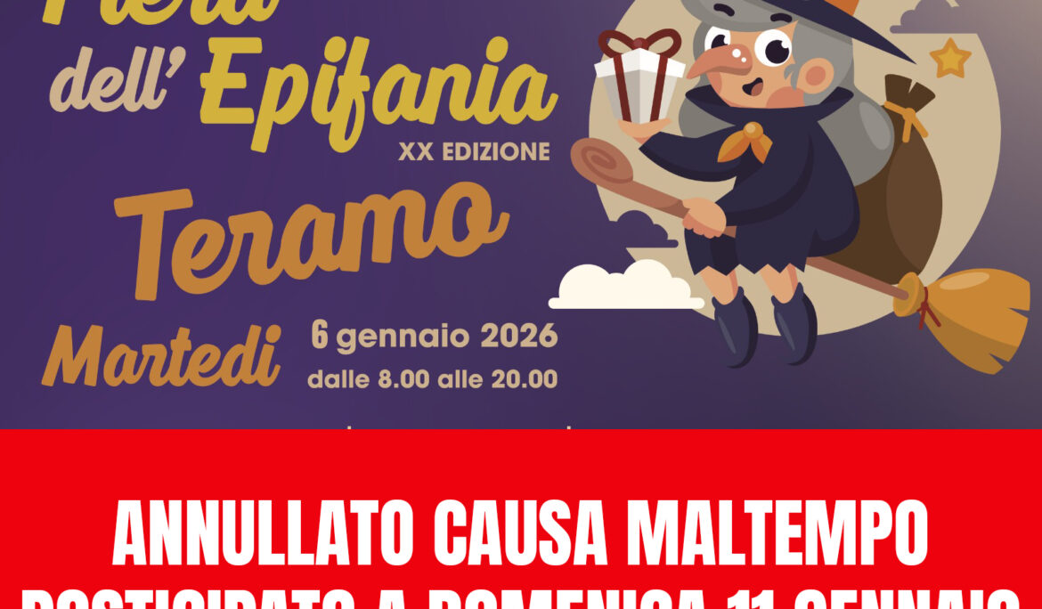 Fiera dell’Epifania XX Edizione – Teramo – Domenica 11 gennaio 2026