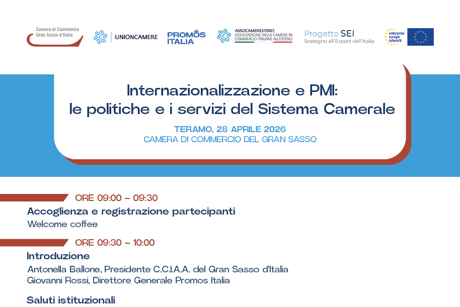Convegno “Internazionalizzazione e PMI: le politiche e i servizi del Sistema Camerale”