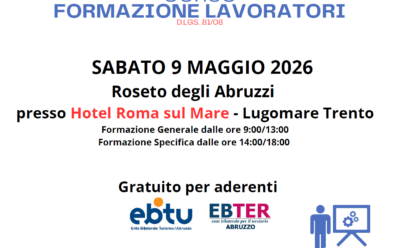 Corso Formazione Lavoratori settore turismo sabato 9 maggio 2026