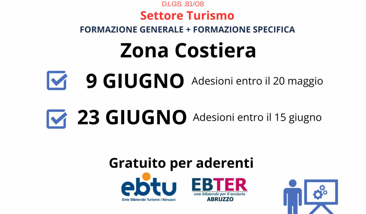 Corso Formazione Lavoratori – Settore Turismo 9 maggio e 23 giugno 2026