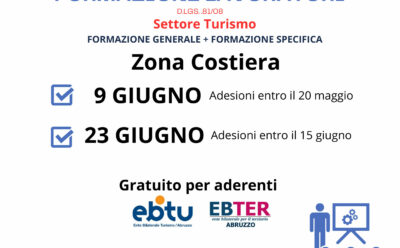Corso Formazione Lavoratori – Settore Turismo 9 maggio e 23 giugno 2026