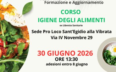 Corso di Igiene degli Alimenti, ex Libretto Sanitario 30 Giugno 2026