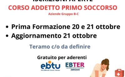 Corso Addetto Primo Soccorso – Iscrizioni aperte