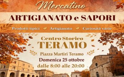 Teramo, domenica 25 ottobre – Mercatino Artigianato e Sapori 2026