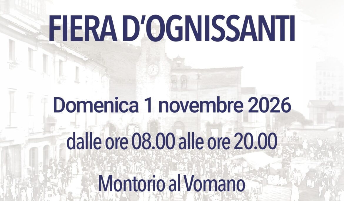 Montorio al Vomano, domenica 1 novembre torna la Fiera d’Ognissanti 2026